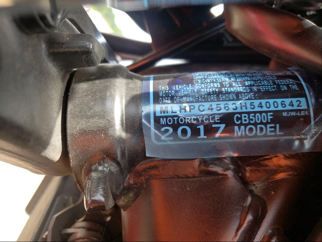 2017 HONDA CB500 F MLHPC4563H5400642