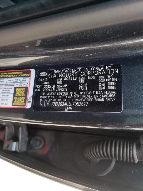 2020 KIA SOUL GT LI KNDJ63AU3L7052627