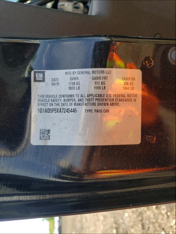2010 CHEVROLET COBALT 1LT 1G1AD5F5XA7245446