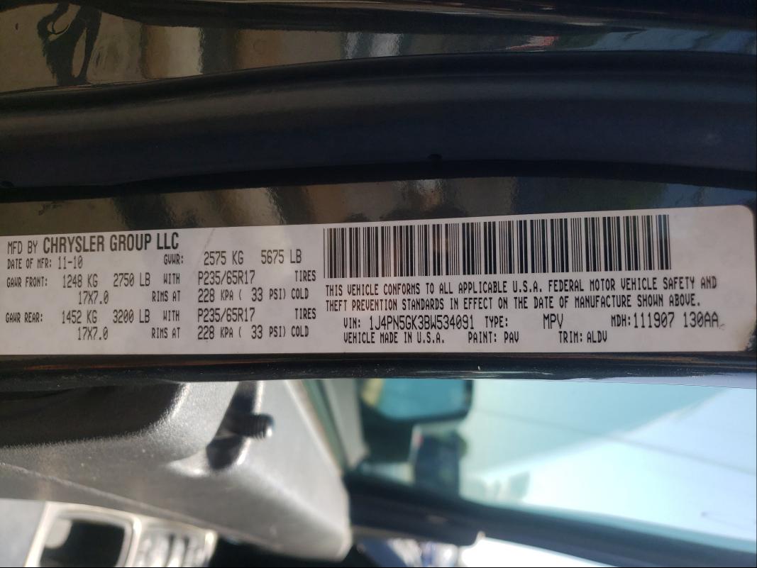 2011 JEEP LIBERTY LI 1J4PN5GK3BW534091