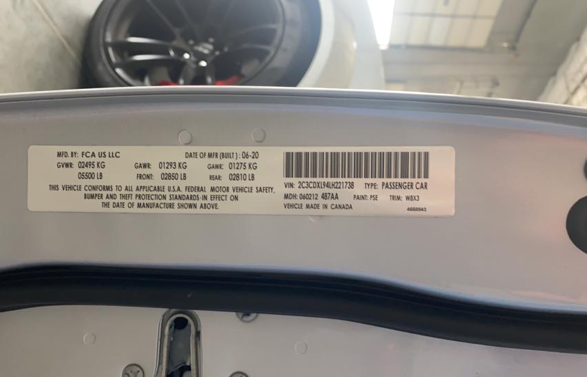 2020 DODGE CHARGER SR 2C3CDXL94LH221738