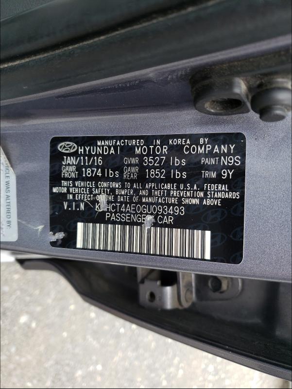 2016 HYUNDAI ACCENT SE KMHCT4AE0GU093493