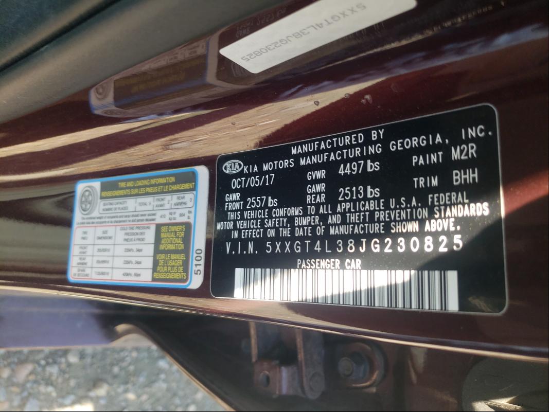 5XXGT4L38JG230825 Kia Optima Lx 2018. Фото: 9