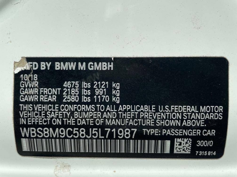 2018 BMW M3 WBS8M9C58J5L71987