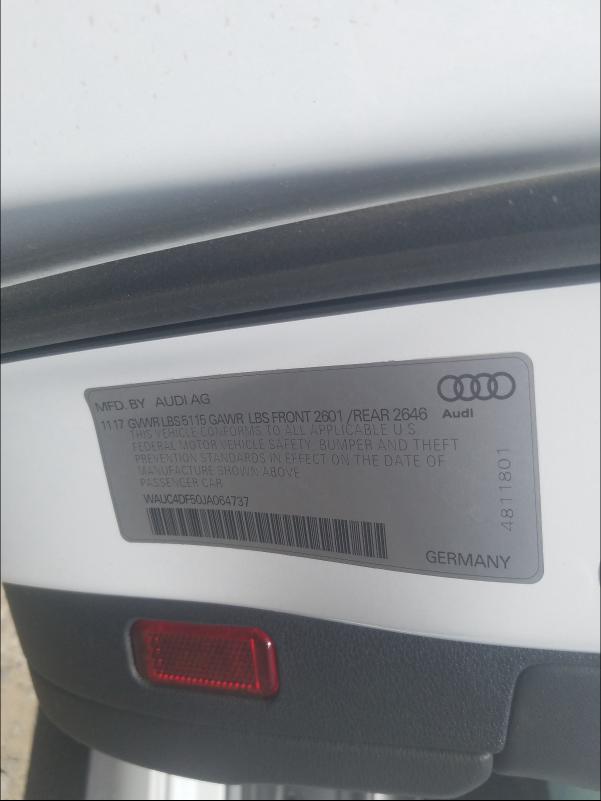 2018 AUDI S5 PRESTIG WAUC4DF50JA064737