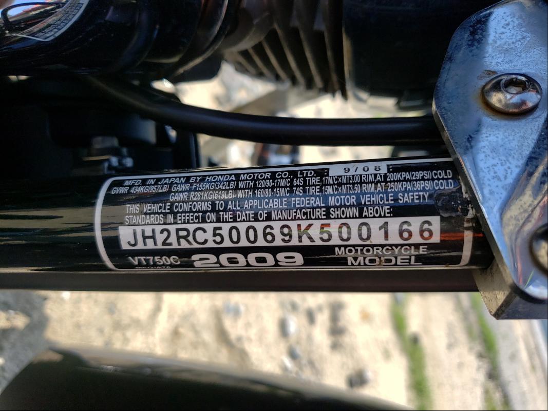 2009 HONDA VT750 C JH2RC50069K500166