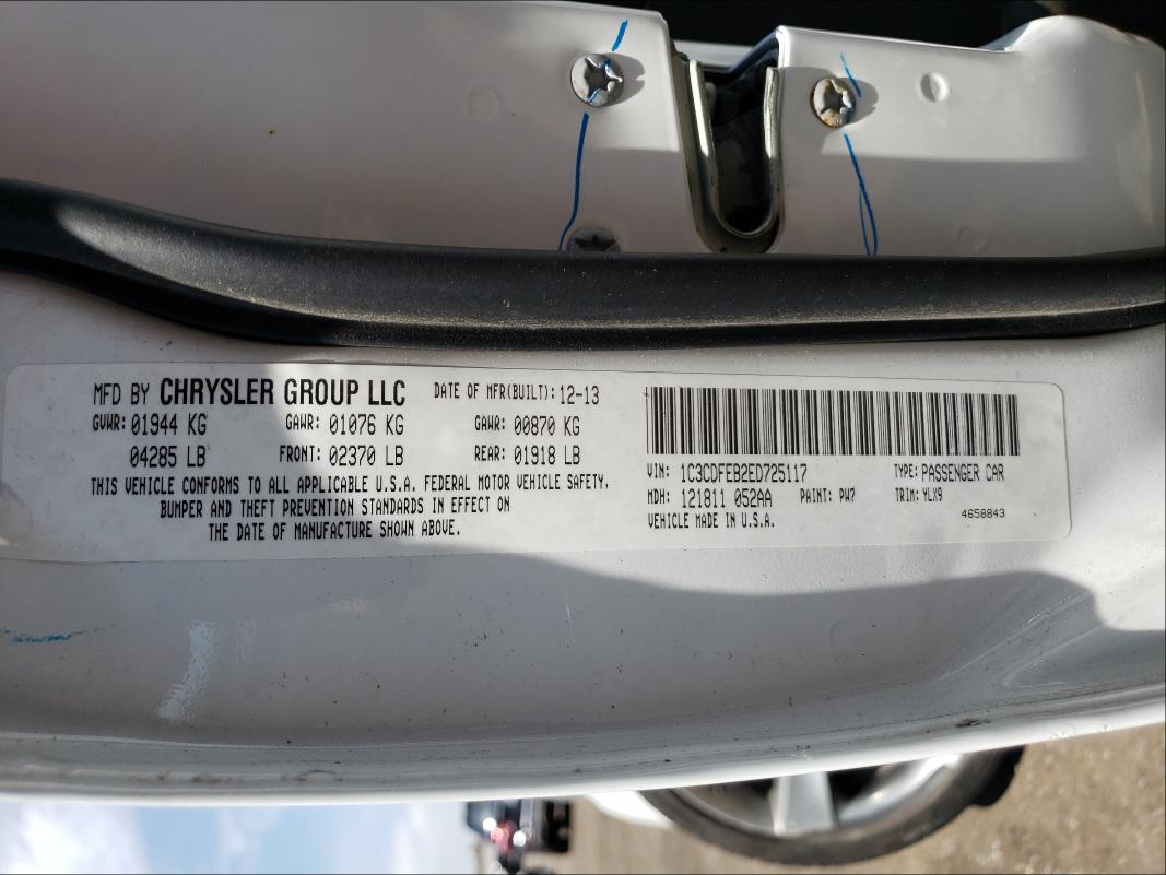 2014 DODGE DART GT 1C3CDFEB2ED725117