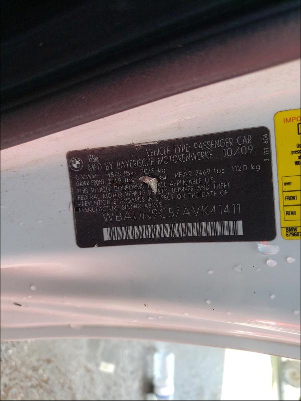 2010 BMW 135 I WBAUN9C57AVK41411