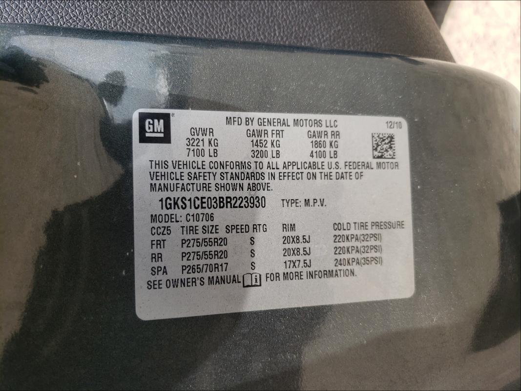 2011 GMC YUKON SLT 1GKS1CE03BR223930