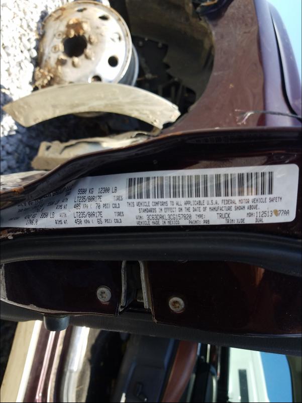 2012 DODGE RAM 3500 L 3C63DRKL3CG157820