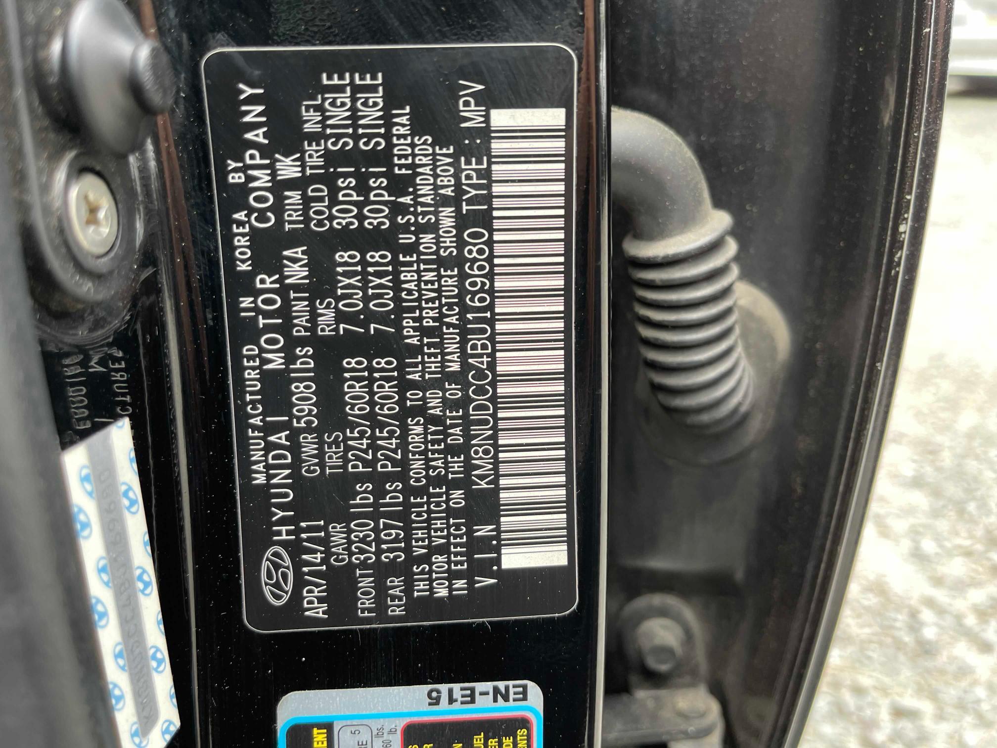 2011 HYUNDAI VERACRUZ G KM8NUDCC4BU169680
