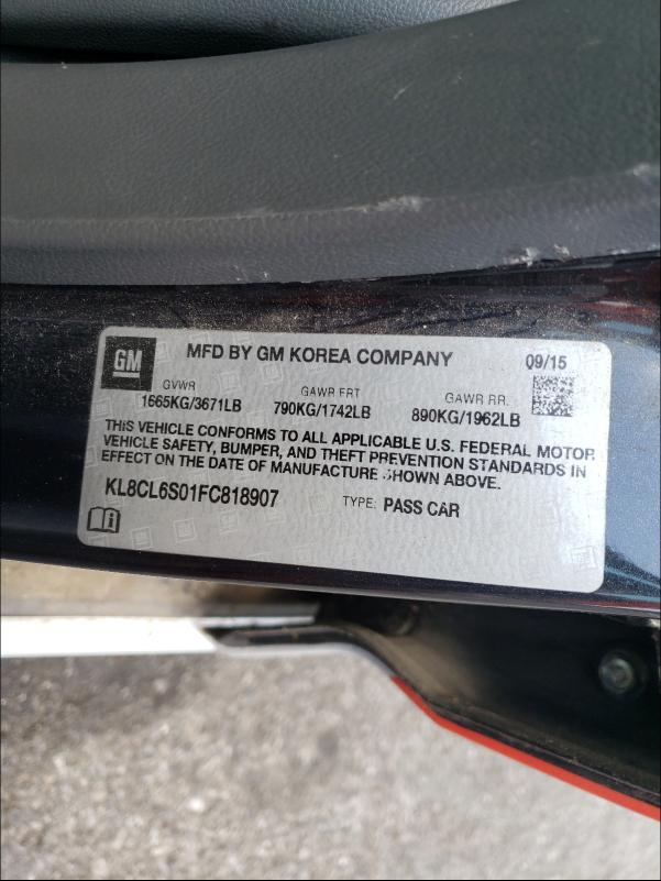 2015 CHEVROLET SPARK EV 2 KL8CL6S01FC818907