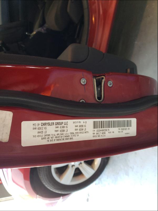 2010 DODGE CALIBER SX 1B3CB4HA8AD590178