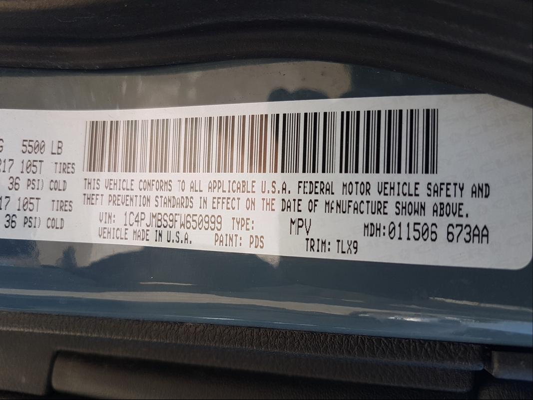 2015 JEEP CHEROKEE T 1C4PJMBS9FW650999