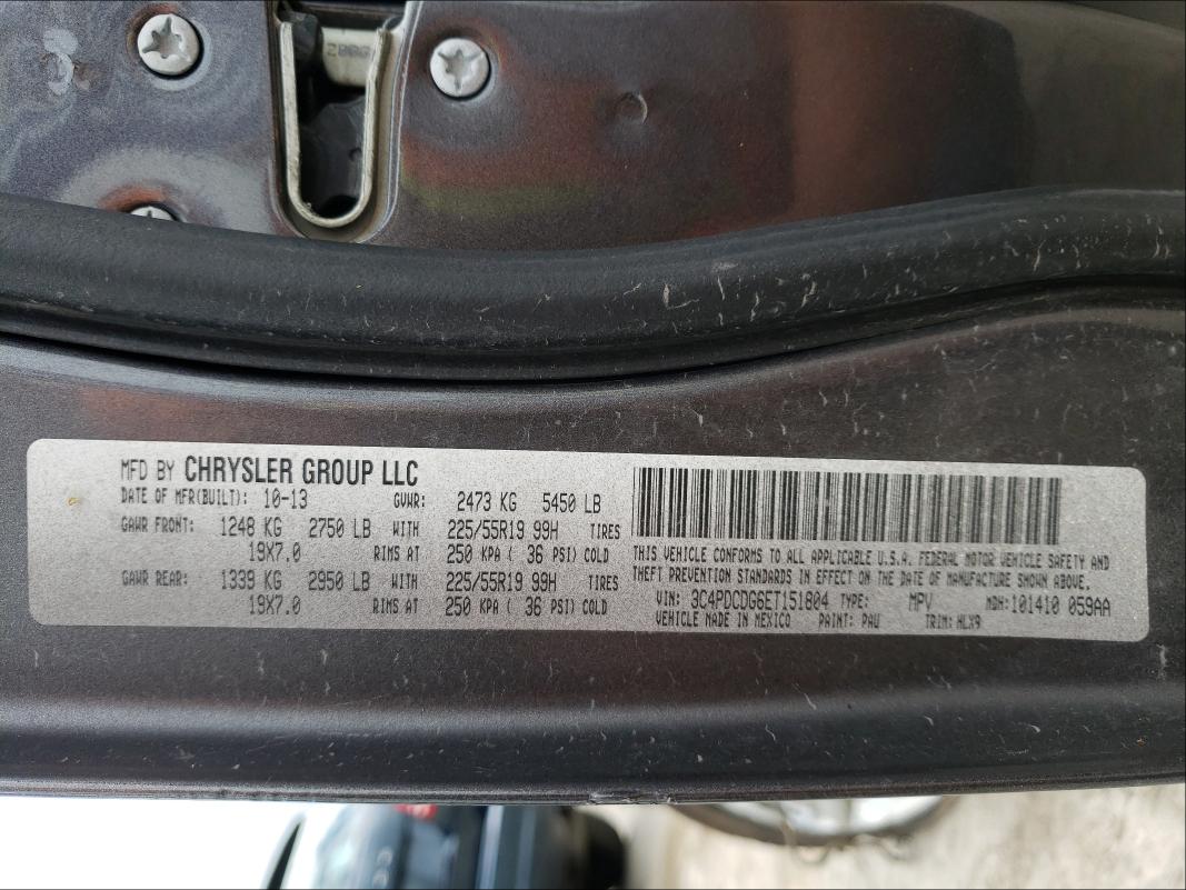 2014 DODGE JOURNEY LI 3C4PDCDG6ET151804