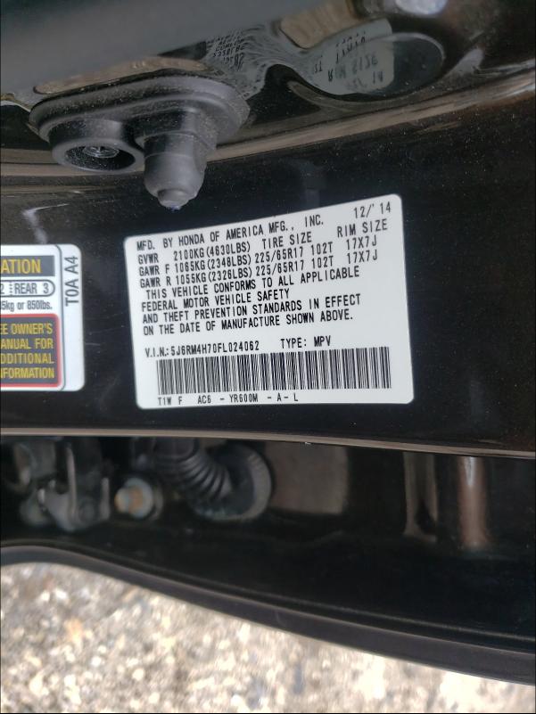 2015 HONDA CR-V 5J6RM4H70FL024062