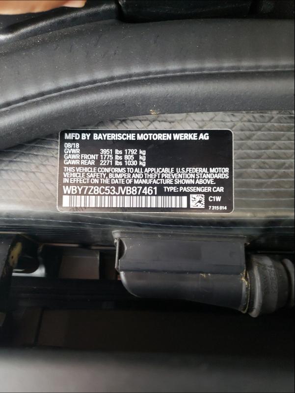 2018 BMW I3 S REX WBY7Z8C53JVB87461