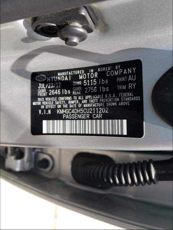 2012 HYUNDAI GENESIS 5. KMHGC4DH5CU211202