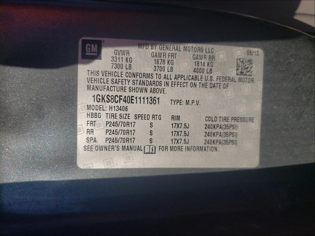 2014 GMC SAVANA G15 1GKS8CF40E1111361