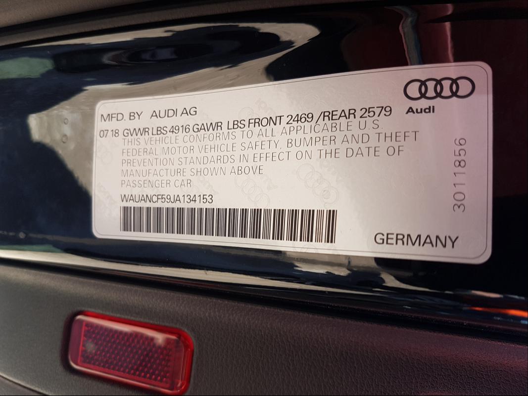 2018 AUDI A5 QUATTRO WAUANCF59JA134153