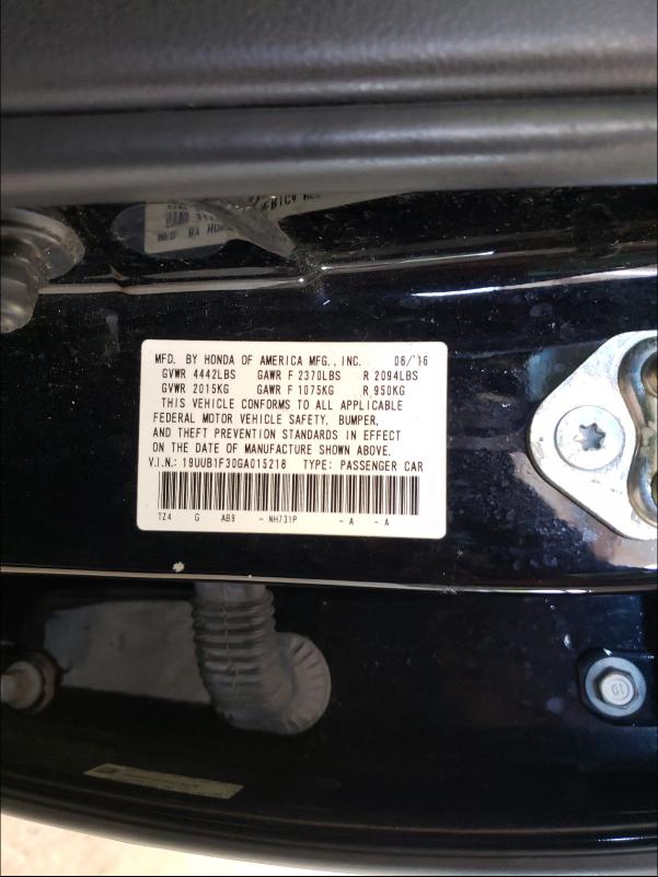 2016 ACURA TLX 19UUB1F30GA015218
