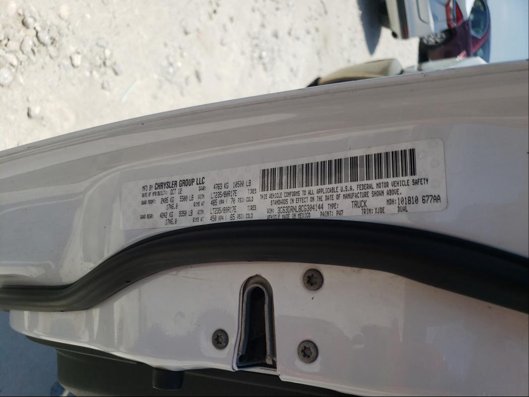 2012 DODGE RAM 3500 L 3C63DRNL8CG304144