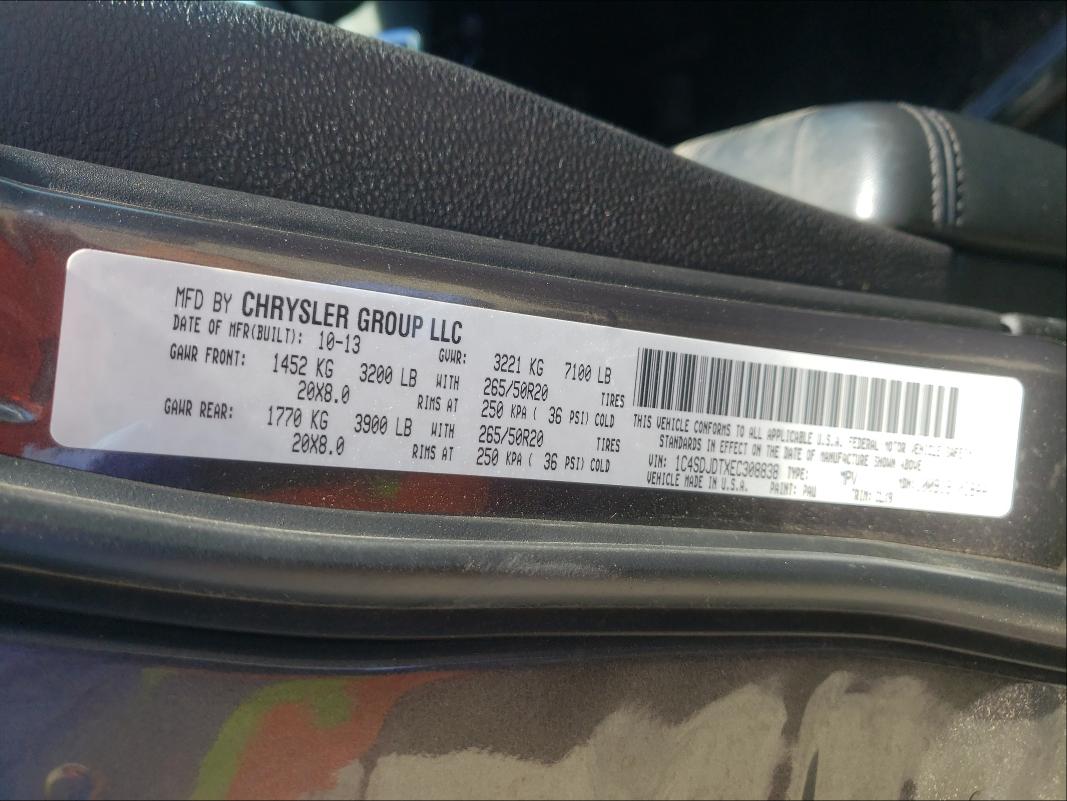 2014 DODGE DURANGO LI 1C4SDJDTXEC308838