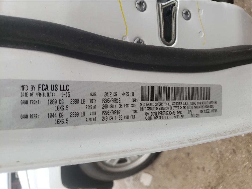 2015 JEEP PATRIOT 1C4NJPBB5FD236400