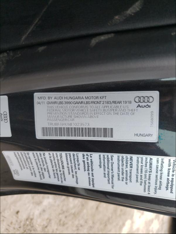 2011 AUDI TT PREMIUM TRUBFAFK5B1023573