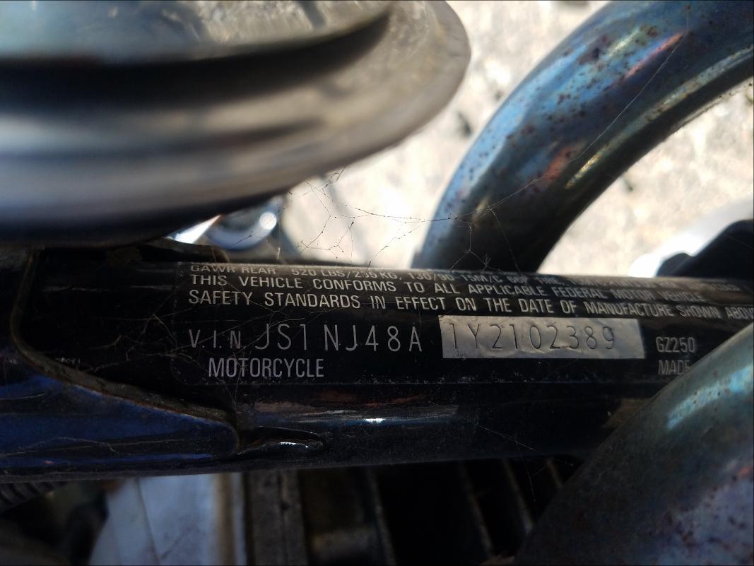 2000 SUZUKI GZ250 JS1NJ48A1Y2102389