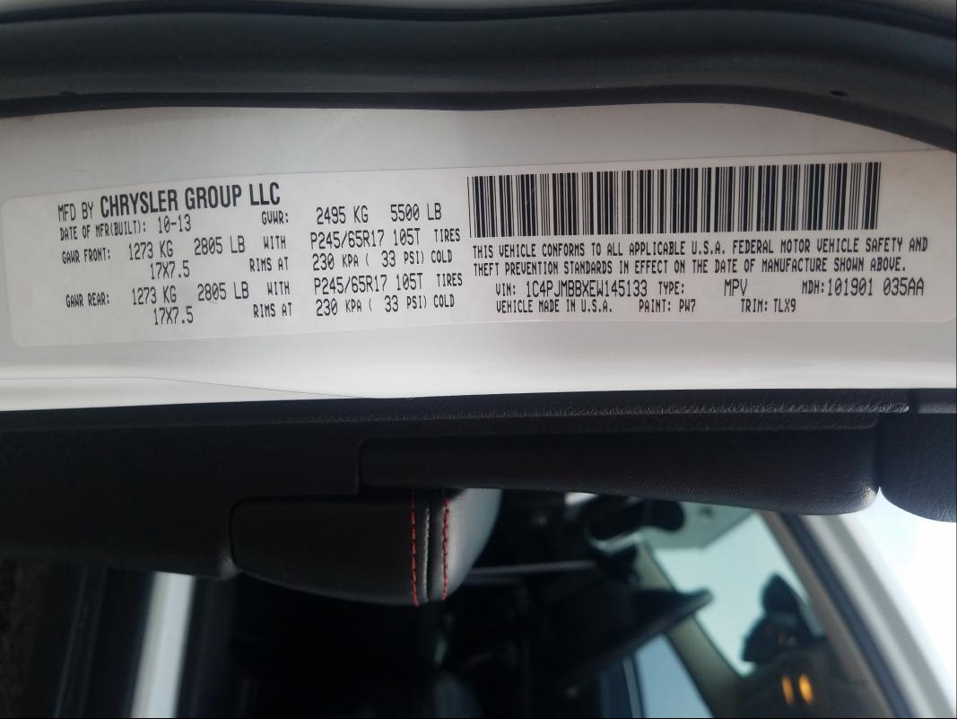 2014 JEEP CHEROKEE T 1C4PJMBBXEW145133