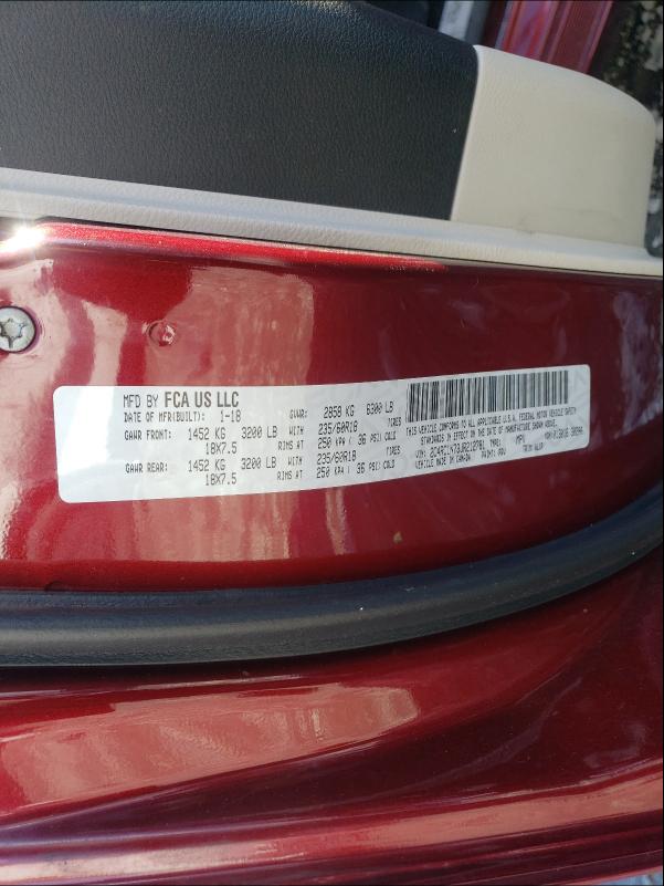 2018 CHRYSLER PACIFICA H 2C4RC1N73JR212781