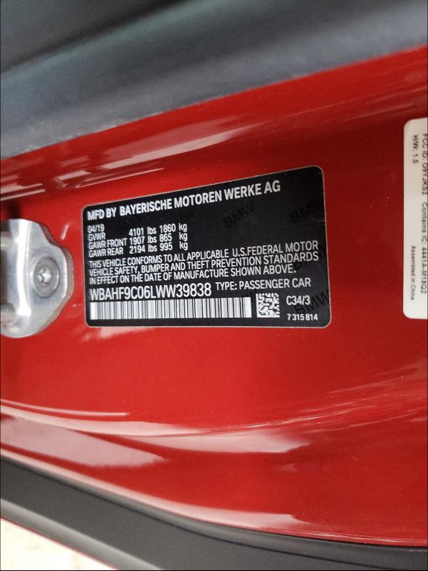 2020 BMW Z4 M40I WBAHF9C06LWW39838