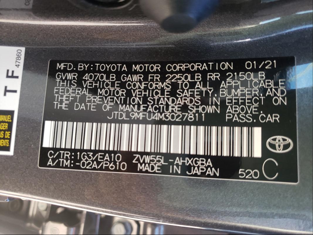 2021 TOYOTA PRIUS LE JTDL9MFU4M3027811