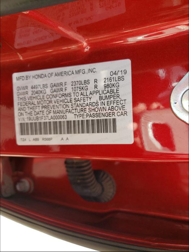 2020 ACURA TLX 19UUB1F37LA000063
