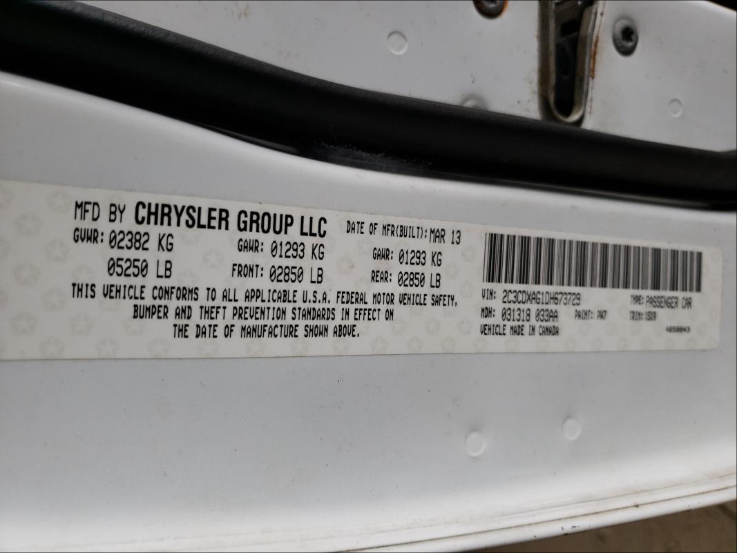 2013 DODGE CHARGER PO 2C3CDXAG1DH673729