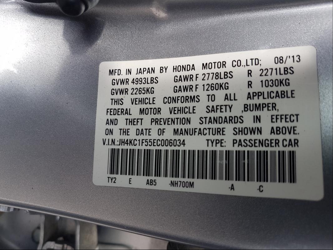 2014 ACURA RLX TECH JH4KC1F55EC006034