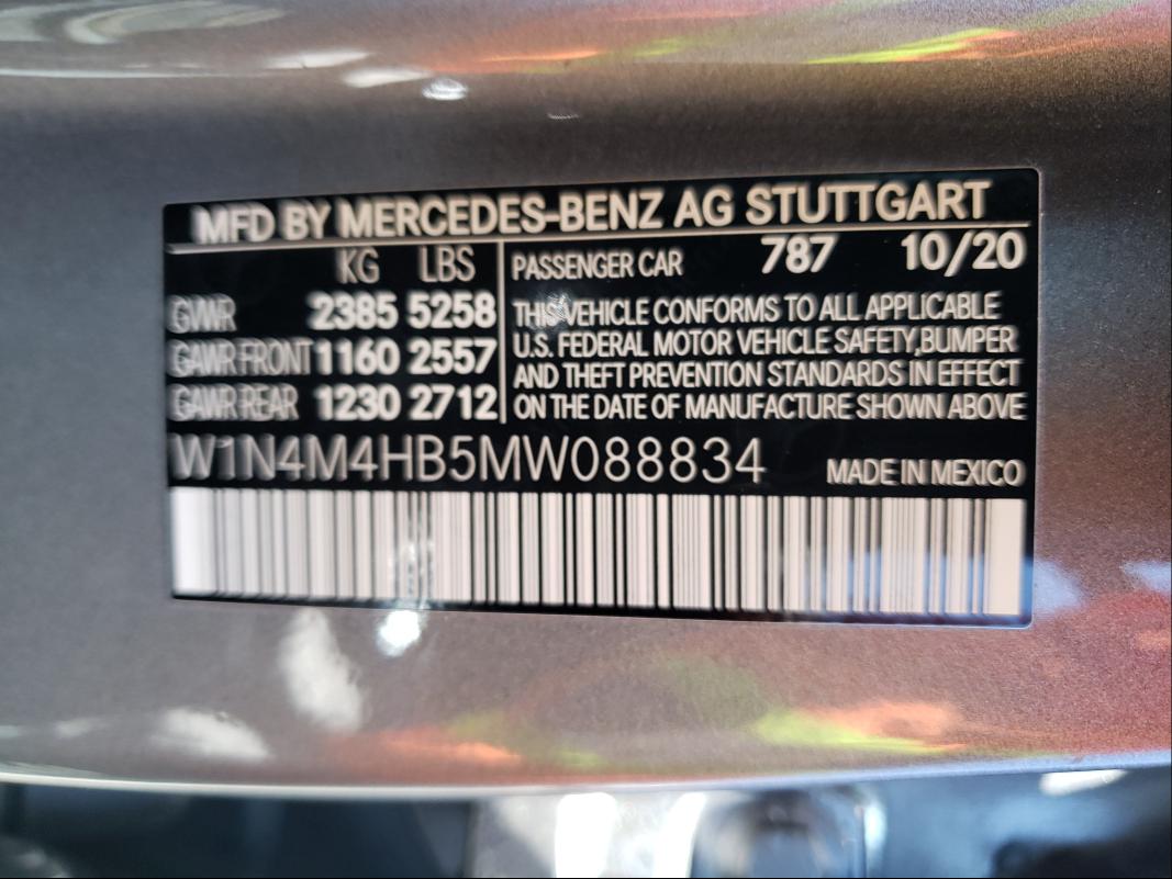 2021 MERCEDES-BENZ GLB 250 4M W1N4M4HB5MW088834