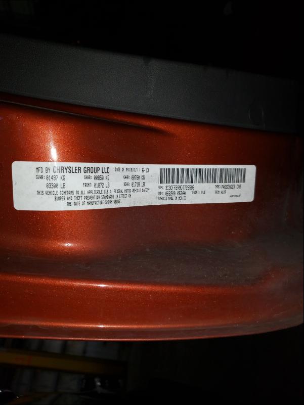 2013 FIAT 500 SPORT 3C3CFFBR9DT726592