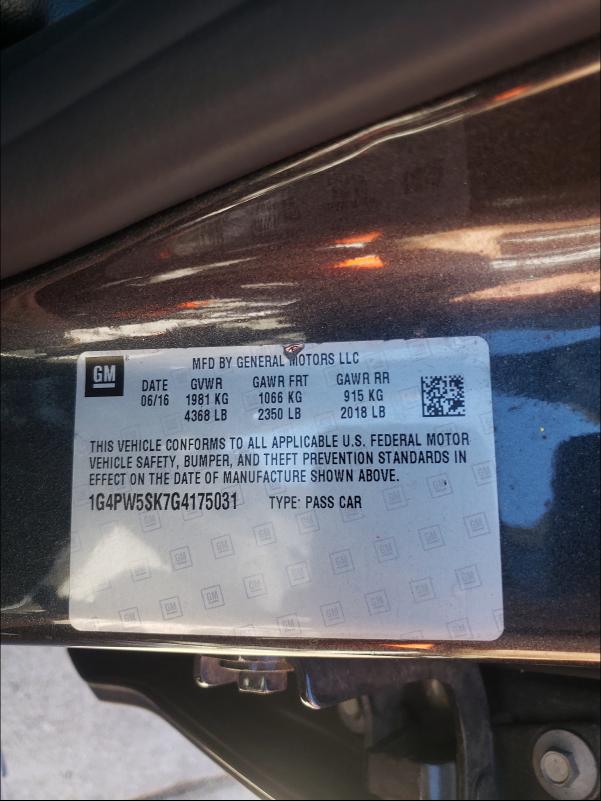 2016 BUICK VERANO SPO 1G4PW5SK7G4175031