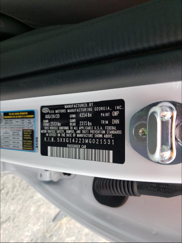 2021 KIA K5 LXS 5XXG14J23MG021531