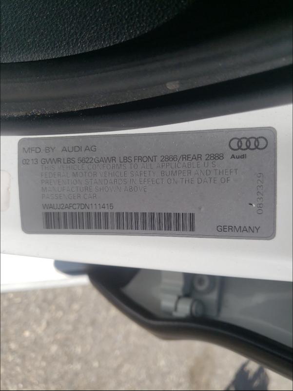 2013 AUDI S6 WAUJ2AFC7DN111415