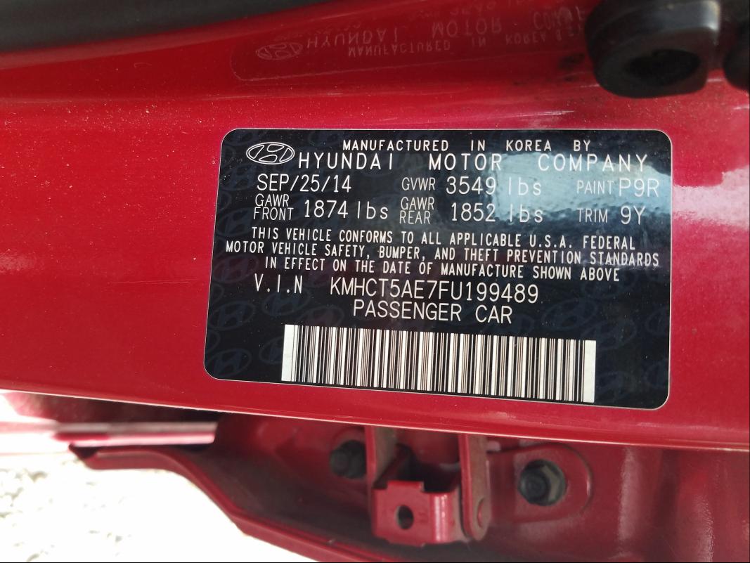2015 HYUNDAI ACCENT GS KMHCT5AE7FU199489