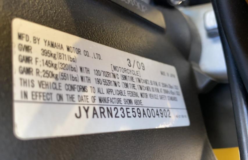 2009 YAMAHA YZFR1 JYARN23E59A004902