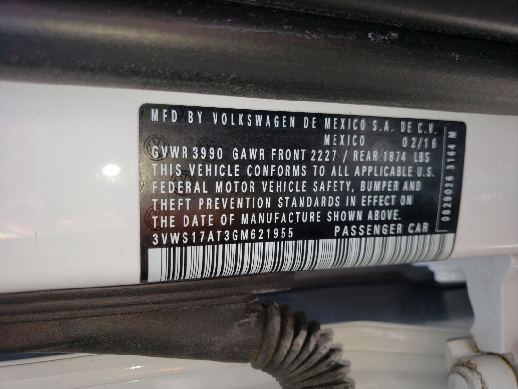 2016 VOLKSWAGEN BEETLE DUN 3VWS17AT3GM621955