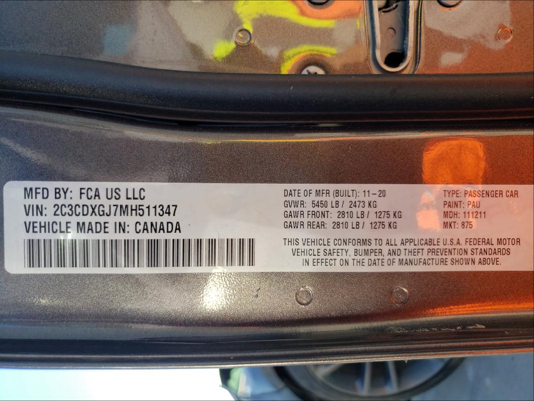 2021 DODGE CHARGER SC - 2C3CDXGJ7MH511347