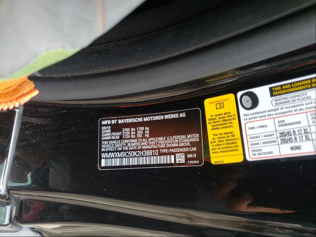 2019 MINI COOPER JOH WMWXM9C50K2H38810