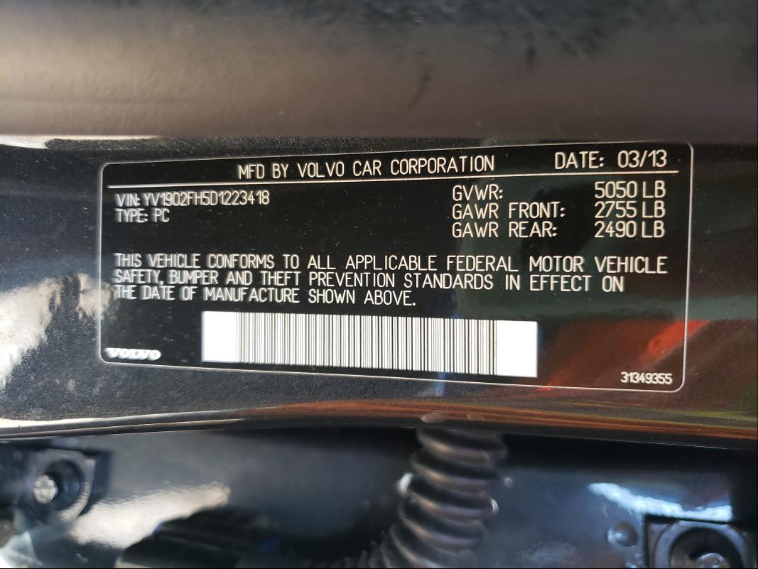 2013 VOLVO S60 T6 YV1902FH5D1223418