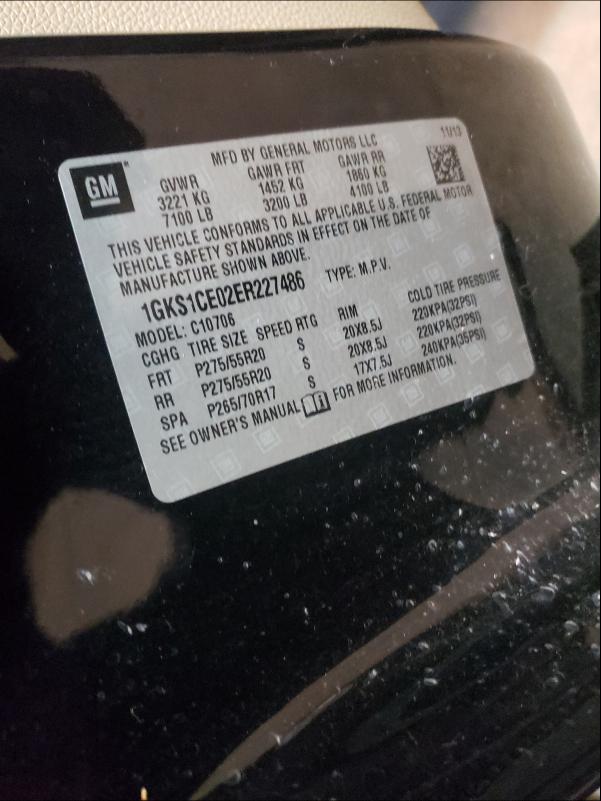 2014 GMC YUKON SLT 1GKS1CE02ER227486