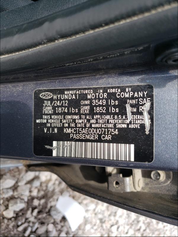 2013 HYUNDAI ACCENT GS KMHCT5AE0DU071754
